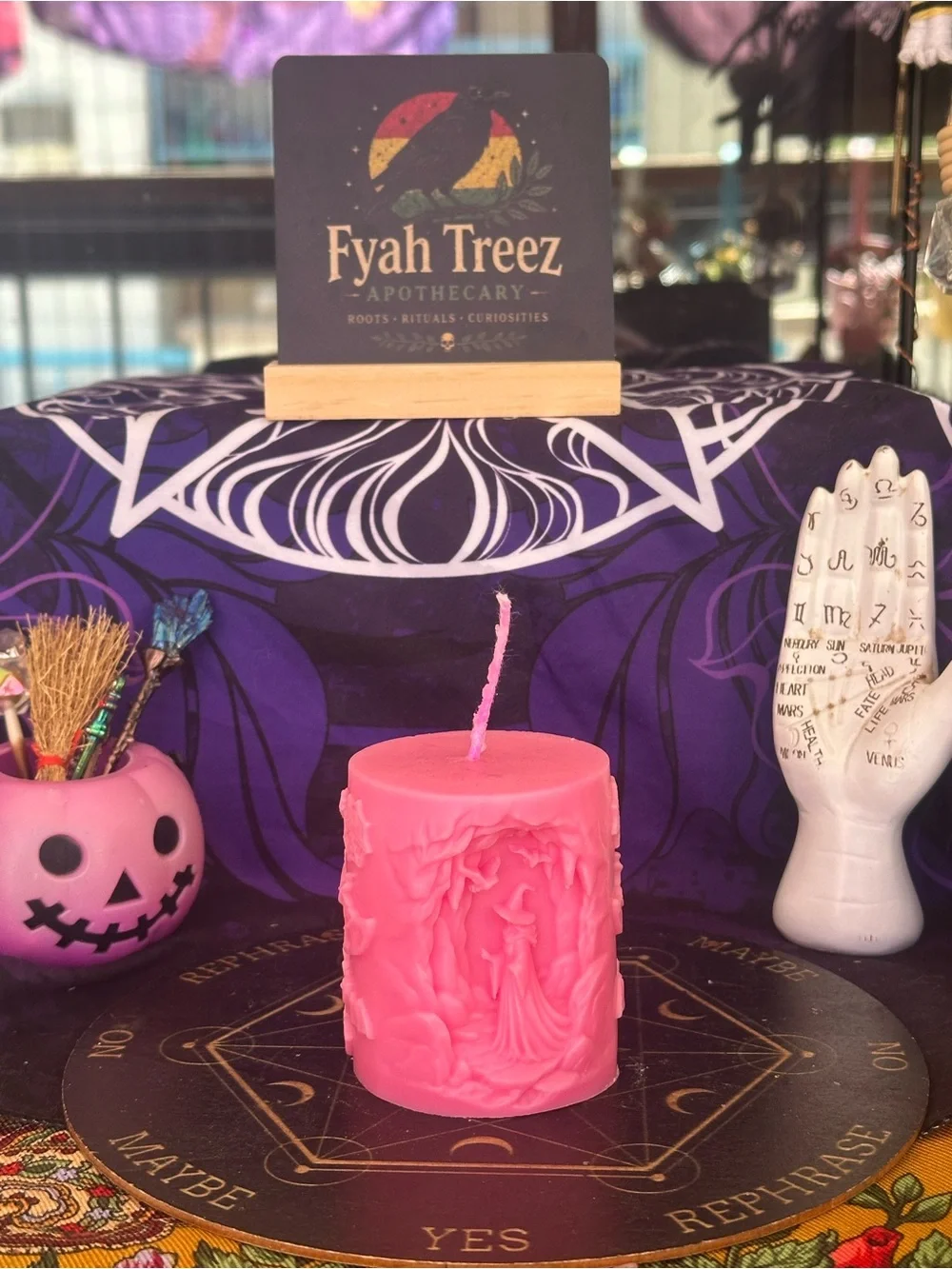Pink Storybook Witch Candle